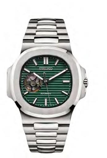 Seiko Mod Nautilus (Open Heart Green — iTrade-00303
