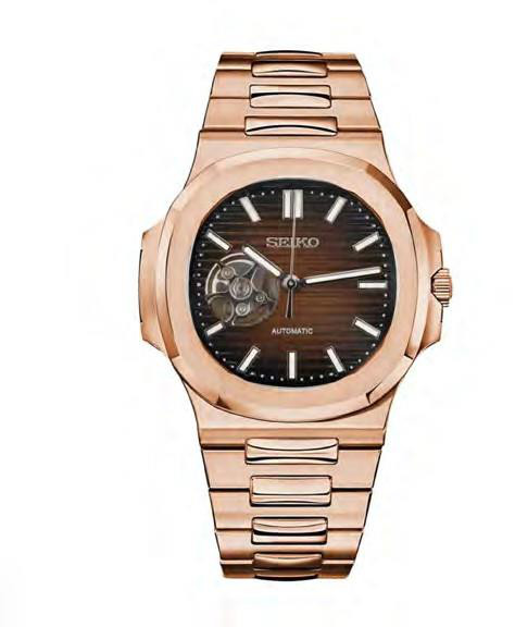Seiko Mod Nautilus (Open Heart Rose Glod Chocolate — iTrade-00304