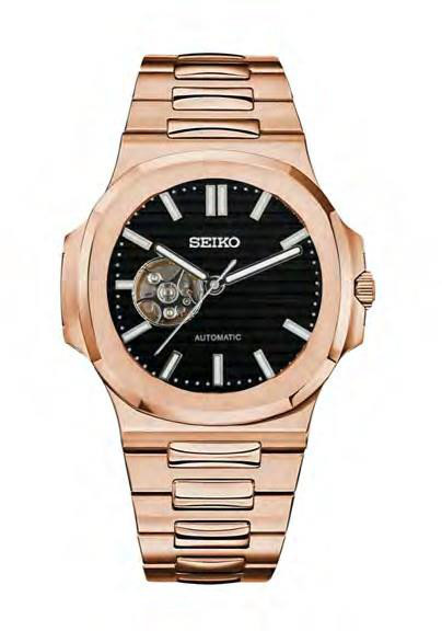 Seiko Mod Nautilus (Open HeartRose Gold Black — iTrade-00305