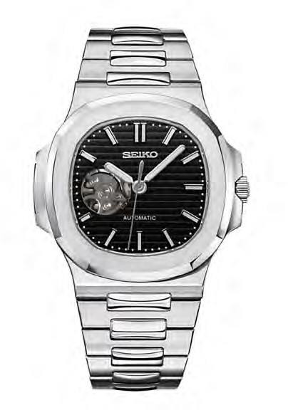 Seiko Mod Nautilus (Open Heart Black — iTrade-00306