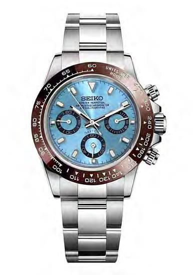 DAYTONA SEIKO MOD Ice Blue W/Brown — iTrade-00501