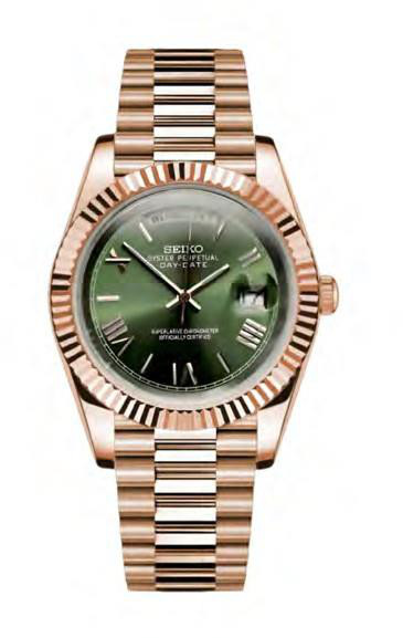 SEIKOJUST Day-Date Mint Green Rose Gold — iTrade-00603