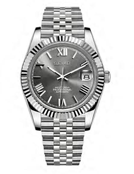 SEIKO MOD DATEJUST ROMAN SILVER-CHAMPAGNE — iTrade-00706