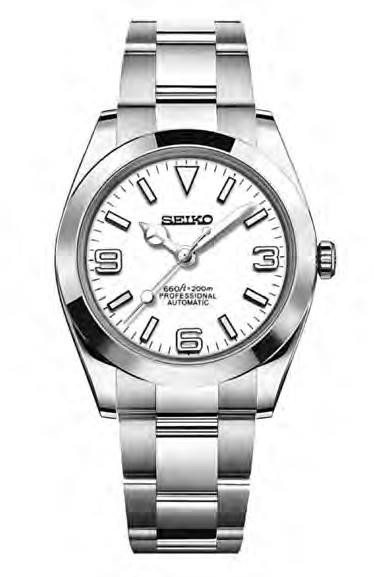 Seiko Mod DateJust White (Non-Fluted Bezel — iTrade-00723