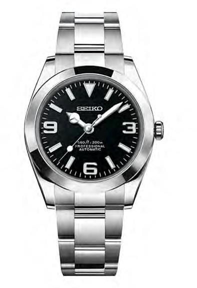 SEIKO MOD DATEJUST BLACK (Non-Fluted Bezel — iTrade-00724