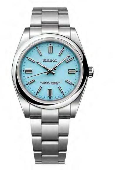 SEIKO MOD DATEJUST LIGHT BLUE (Non-Fluted Bezel — iTrade-00725