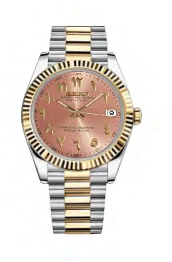 Seiko Mod Datejust Arabic Gold - Pearl White — iTrade-00803