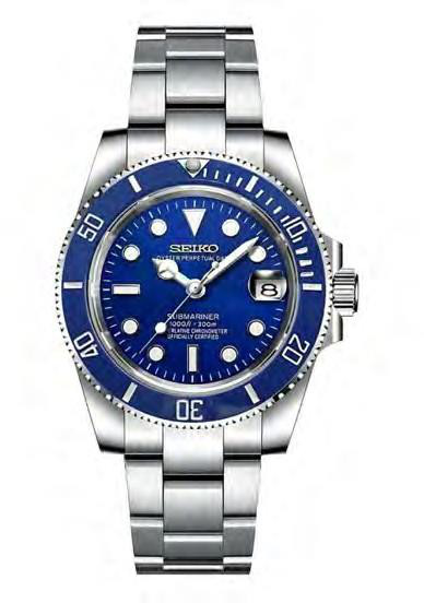 SEIKO MOD SUBMARINER SILVER-BLUE — iTrade-01103