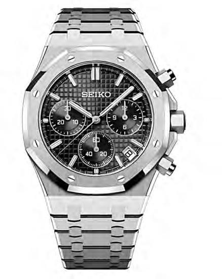 Seiko Mod Royal Oak Chronograph Black — iTrade-01601