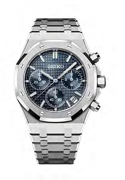 Seiko Mod Royal Oak Chronograph Blue — iTrade-01603