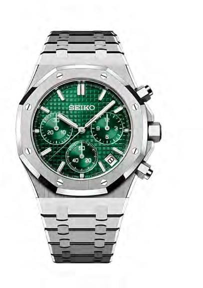 Seiko Mod Royal Oak Chronograph "Green" Watch — iTrade-01604