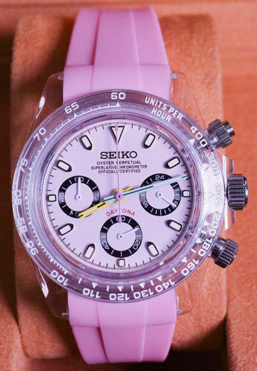 DAYTONA SEIKO MOD | Custom Dianmond White Dial — iTrade-01913