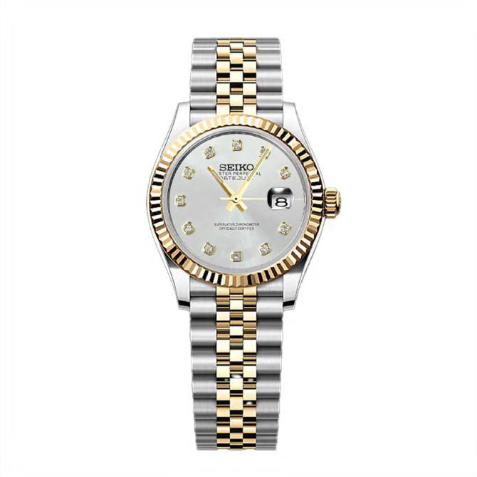 Seiko Mod | White Gold Diamond — iTrade-02001